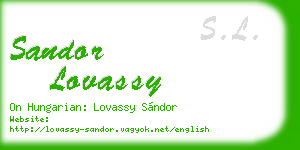 sandor lovassy business card